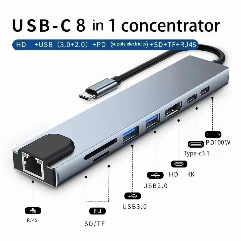 USB C Hub 3/7/8/11in1 7in2 Typ - Usb Hub 7 Port 评论和价格