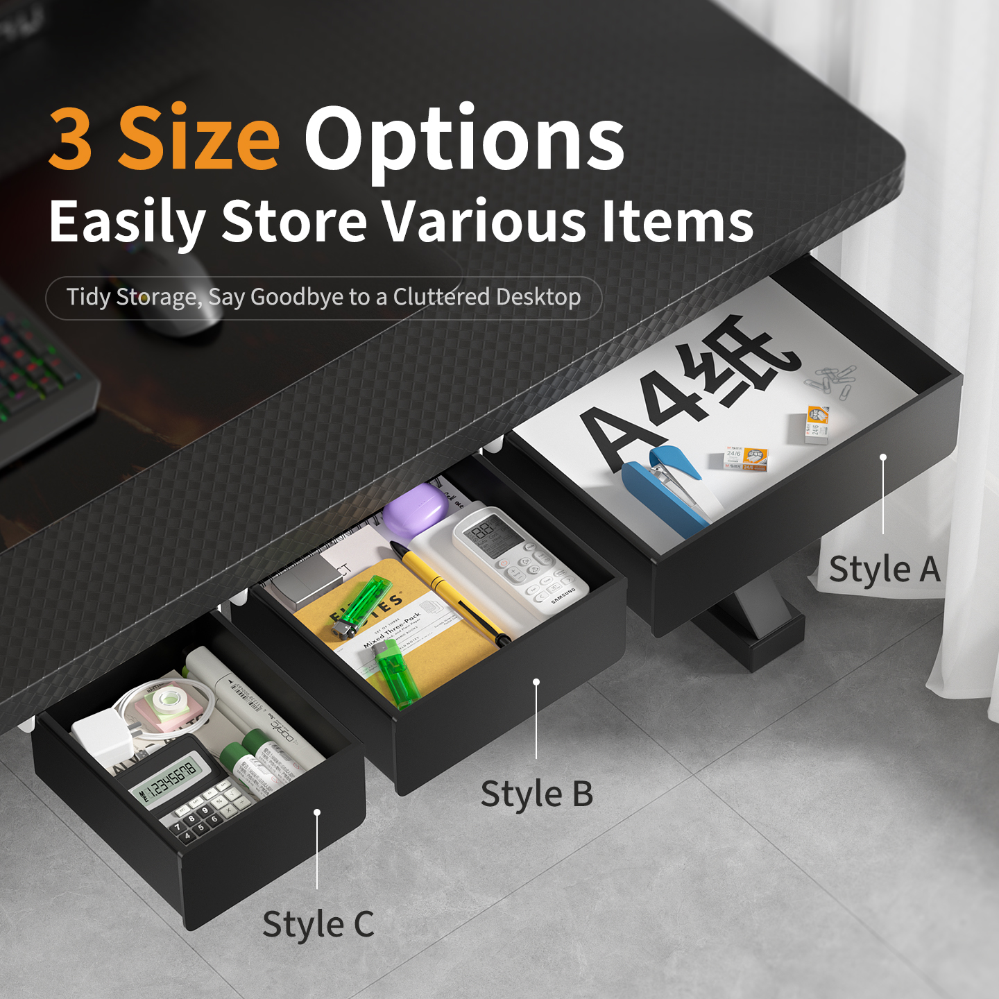 No Drill Multi Size Translucen - Tech Accessories Storage 评论和价格