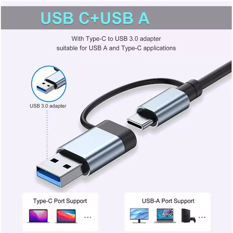 7 Ports USB A C Hub Concentrat - Usb Hub 7 Port 评论和价格