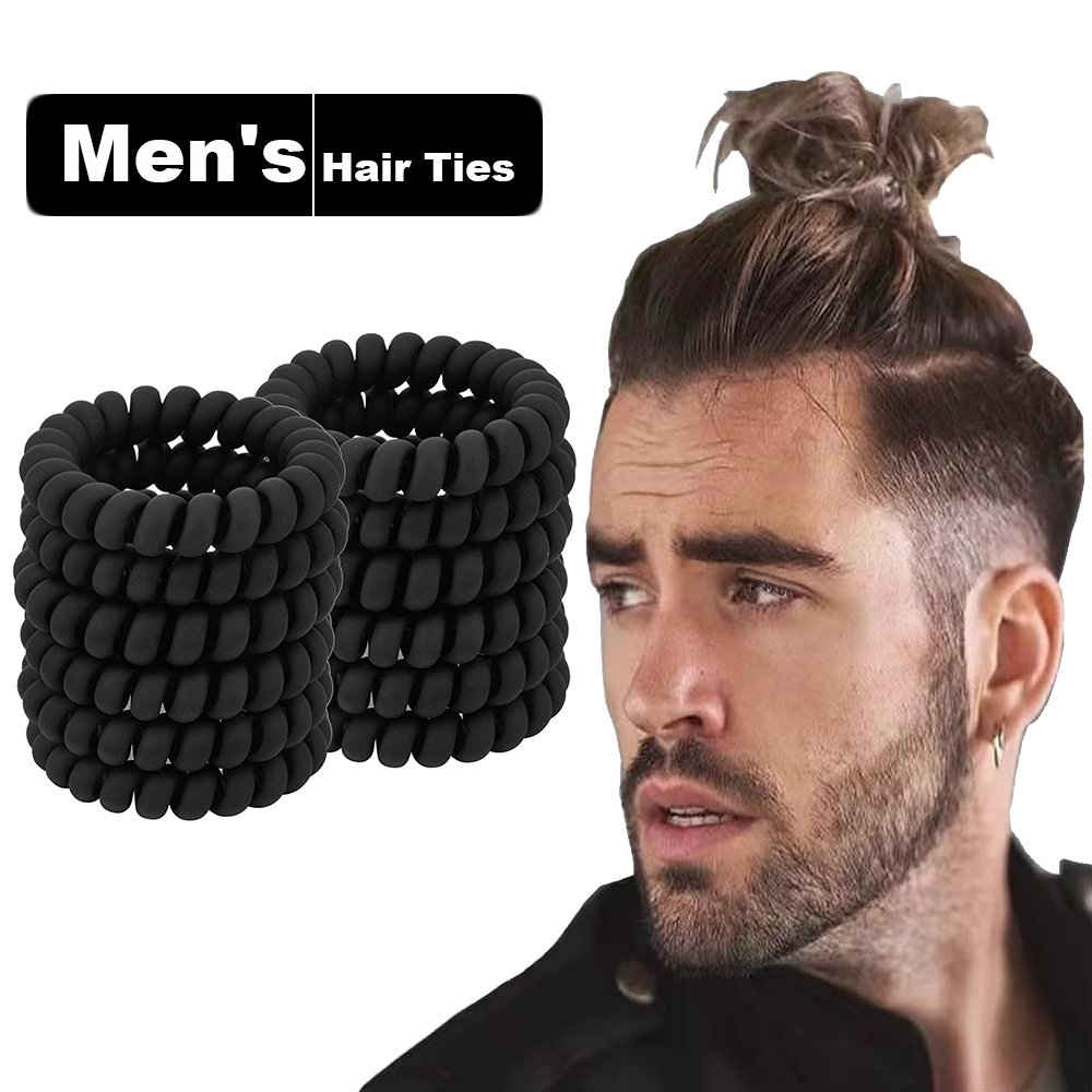 Black Spiral Hair Ties Matte E - Tech Accessories For Men 评论和价格