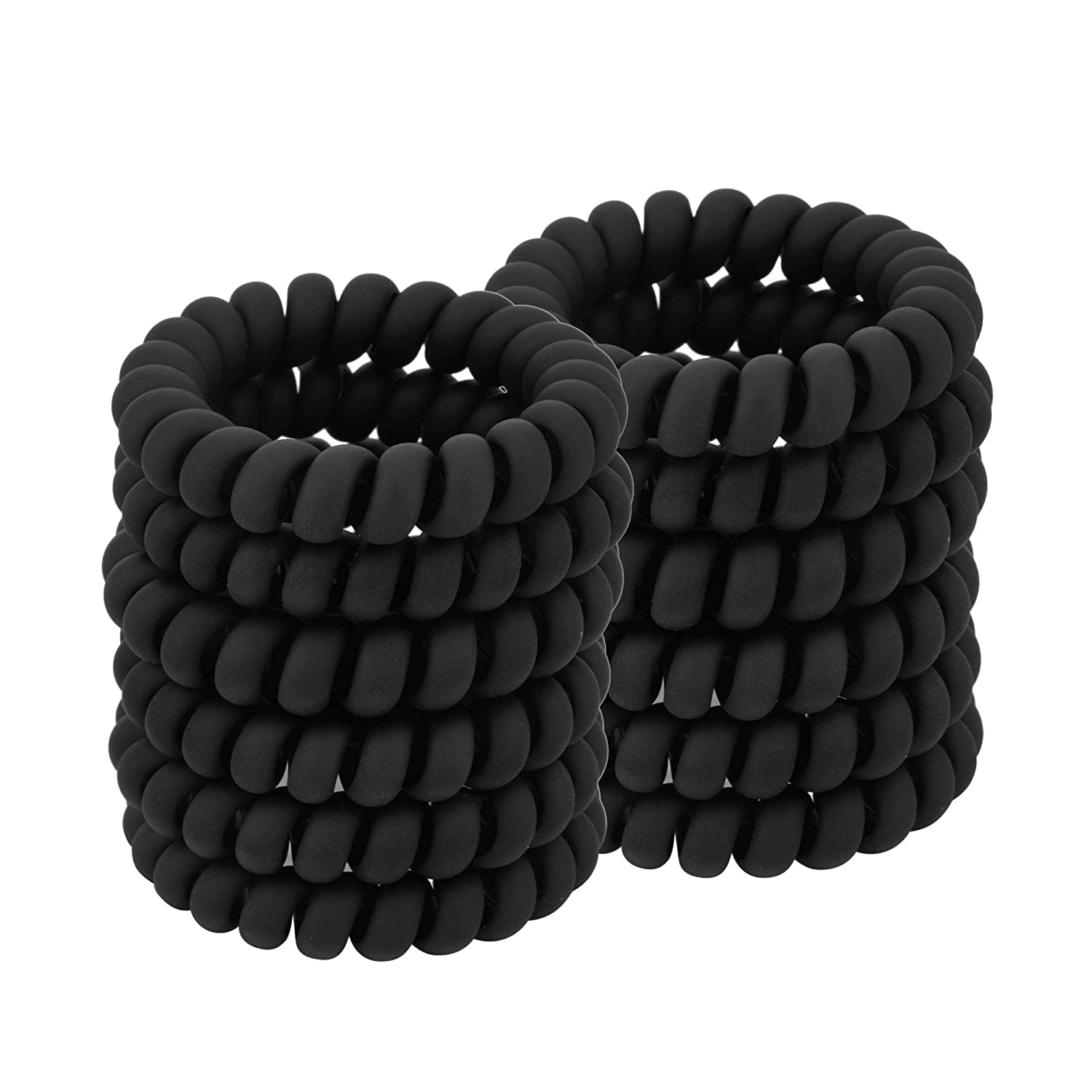 Black Spiral Hair Ties Matte E - Tech Accessories For Men 评论和价格