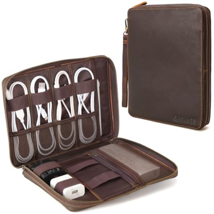 Polare Full Grain Leather Trav - Tech Accessories Storage 评论和价格