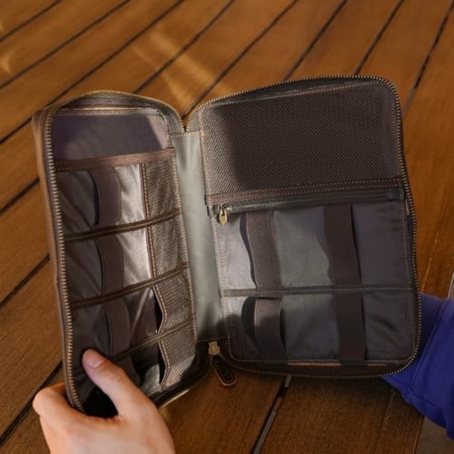 Polare Full Grain Leather Trav - Tech Accessories Storage 评论和价格