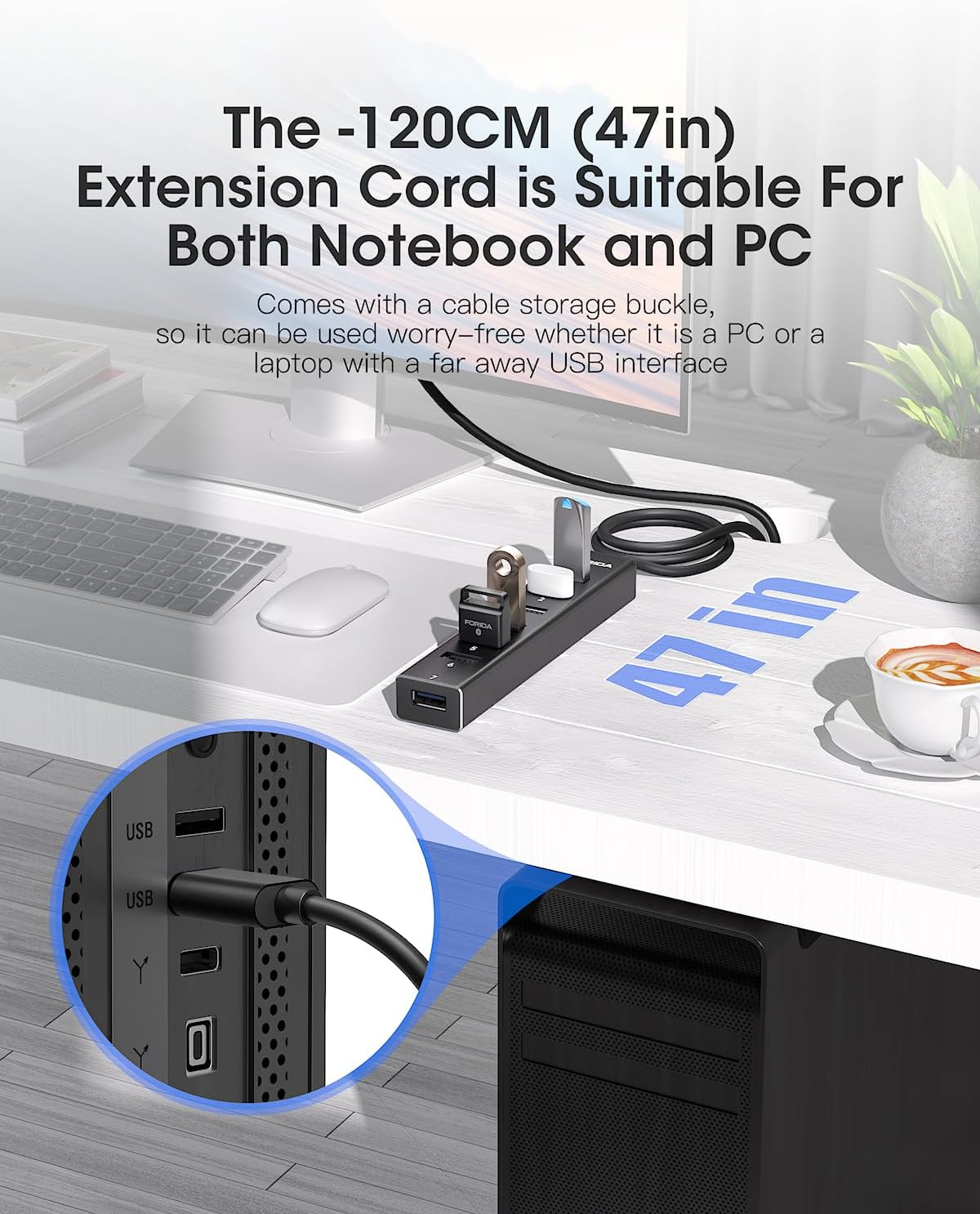 FORIDA 7 Ports 5Gbps HUB USB 3 - Usb Hub 7 Port 评论和价格