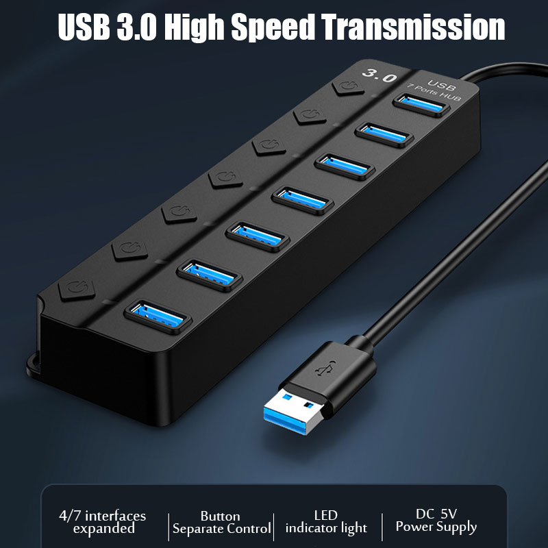 USB Hub USB 3.0 Power Adapter  - Usb Hub 7 Port 评论和价格