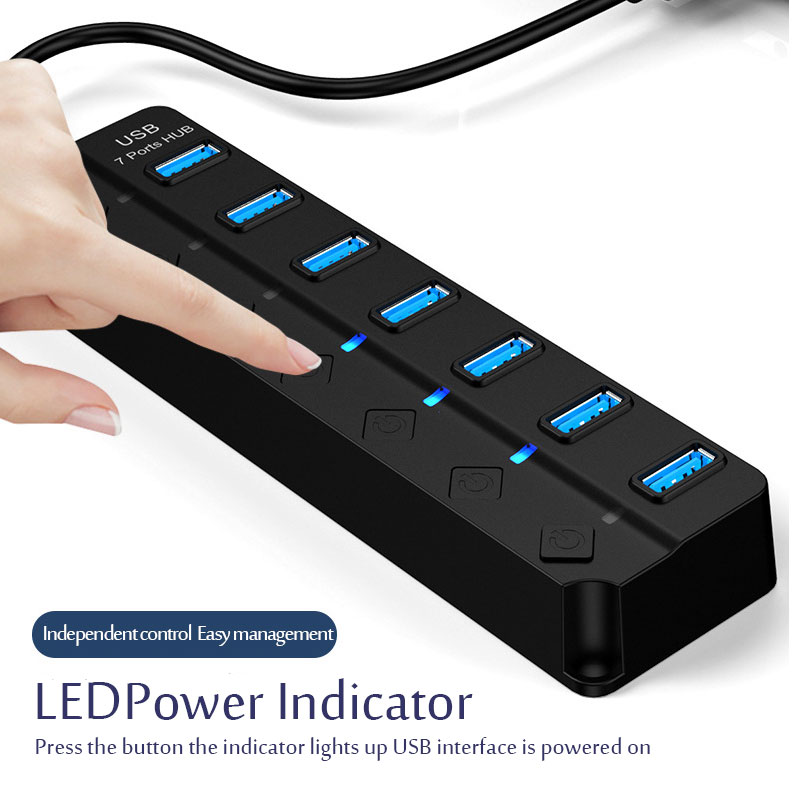 USB Hub USB 3.0 Power Adapter  - Usb Hub 7 Port 评论和价格