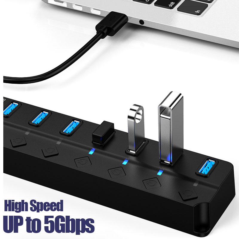 USB Hub USB 3.0 Power Adapter  - Usb Hub 7 Port 评论和价格