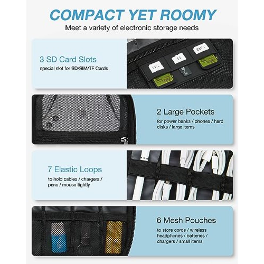 Large Electronics Travel Organ - Tech Accessories Storage 评论和价格