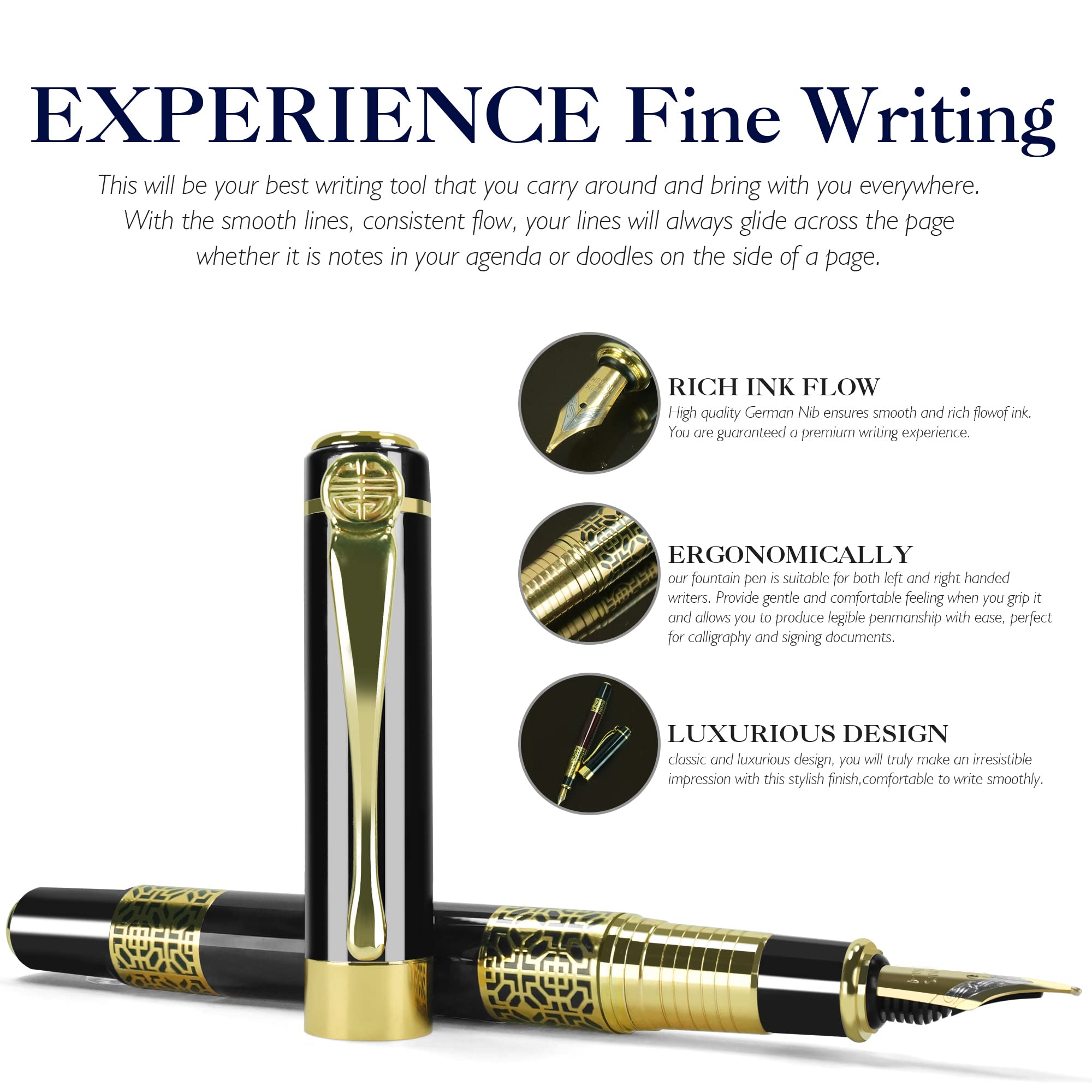 Retro Metal Fountain Pen F Nib - High Tech Office Accessories 评论和价格