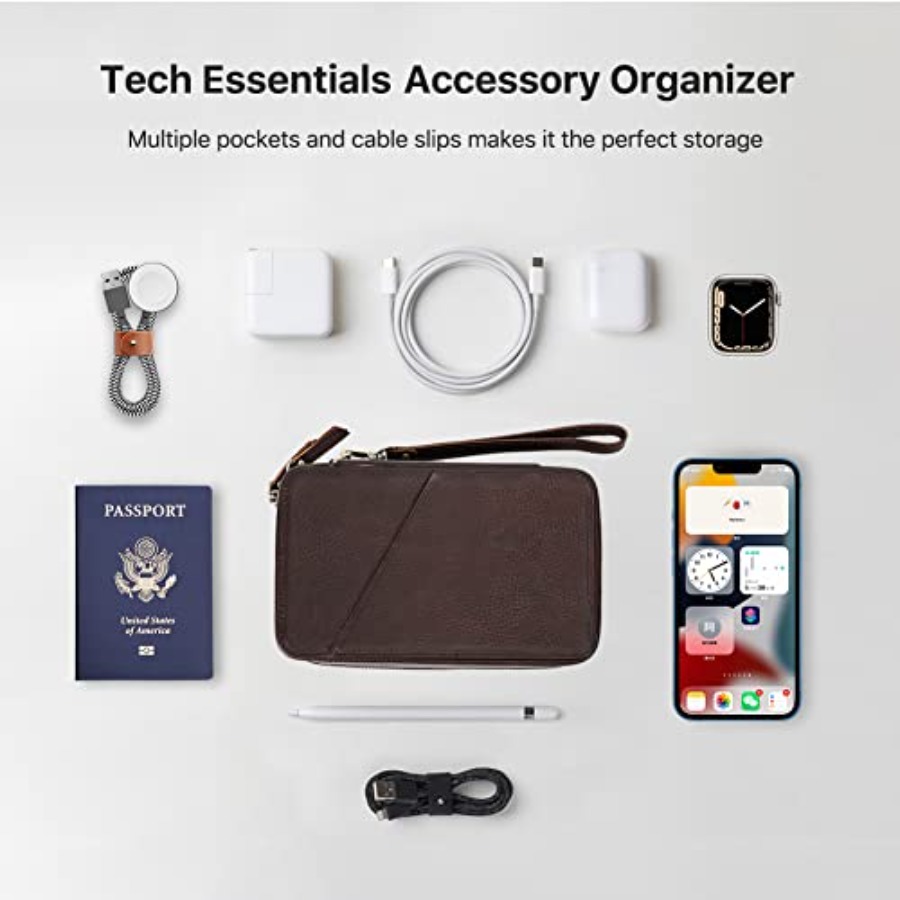Full Grain Leather Electronic  - Tech Accessories Storage 评论和价格