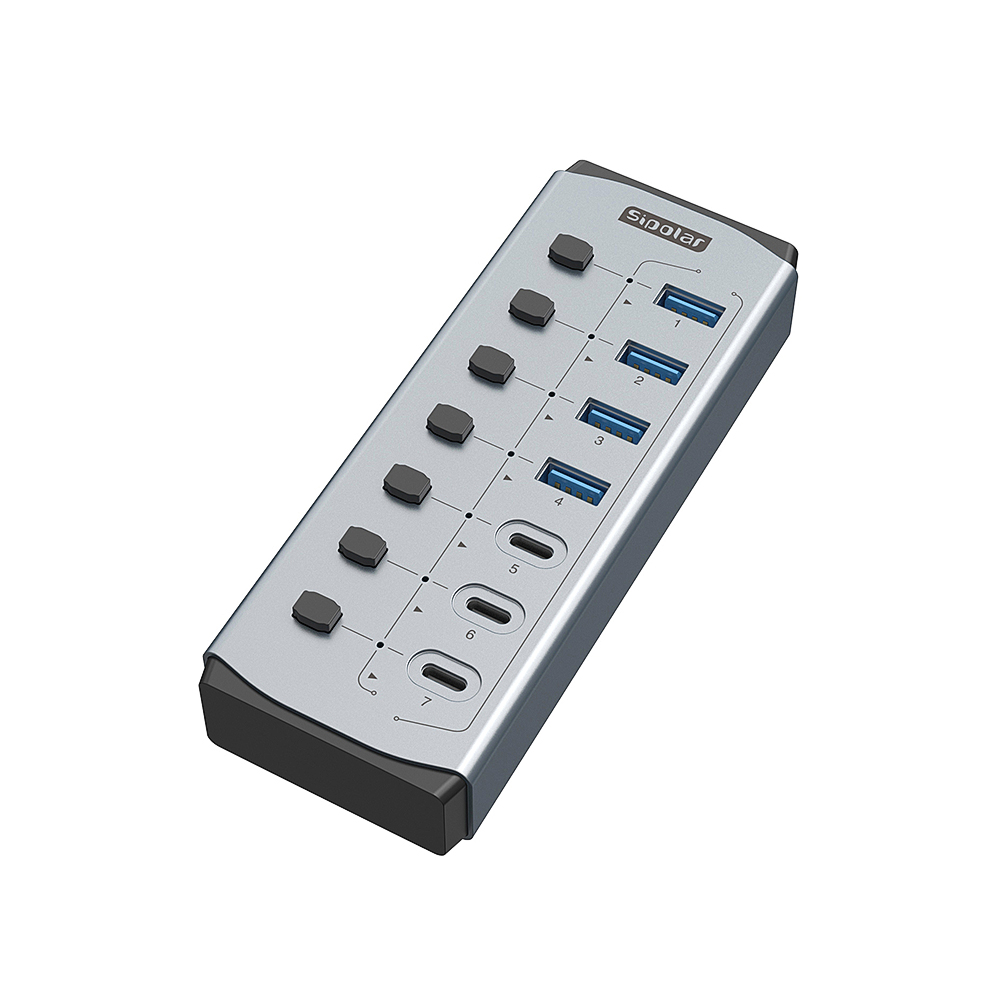 Sipolar USB Hub with BC1.2     - Usb Hub 7 Port 评论和价格