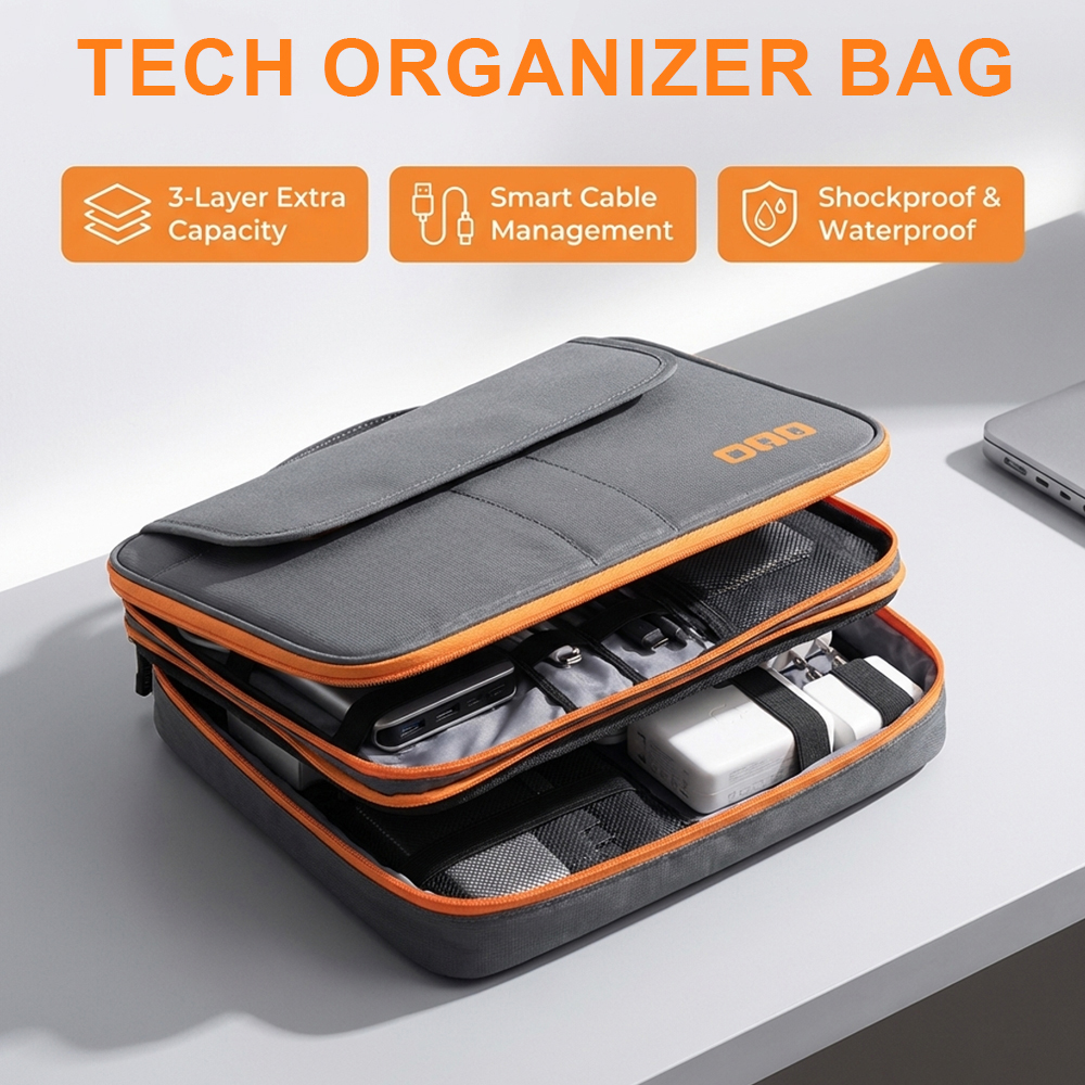 Large Capacity Tech Organizer  - Tech Accessories Storage 评论和价格