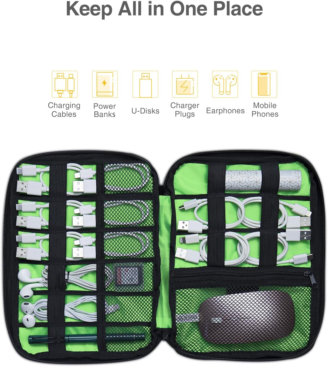 Travel Cable Organizer Bag, Fl - Tech Accessories Storage 评论和价格