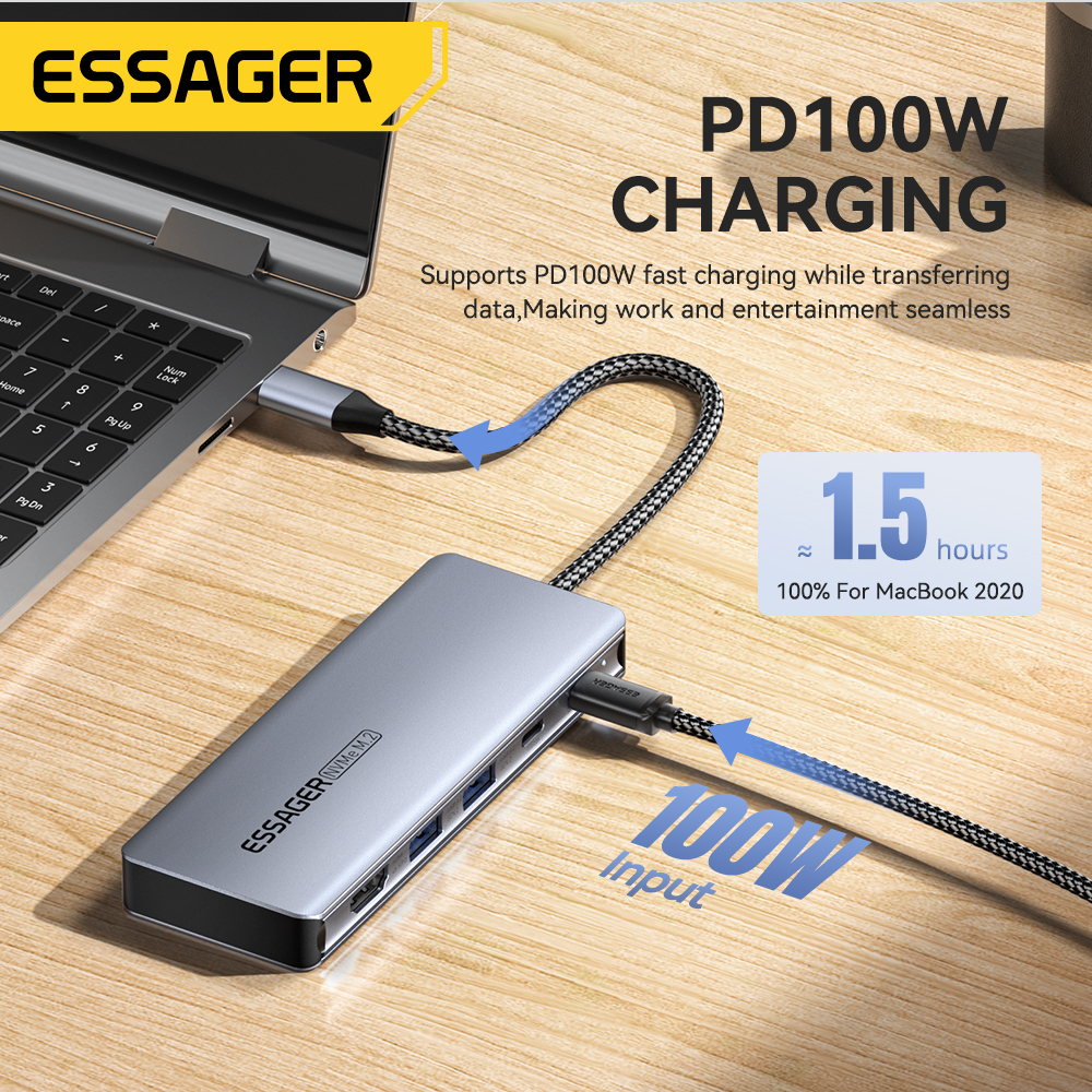 Essager USB C Hub With M.2 SSD - Usb Hub 7 Port 评论和价格
