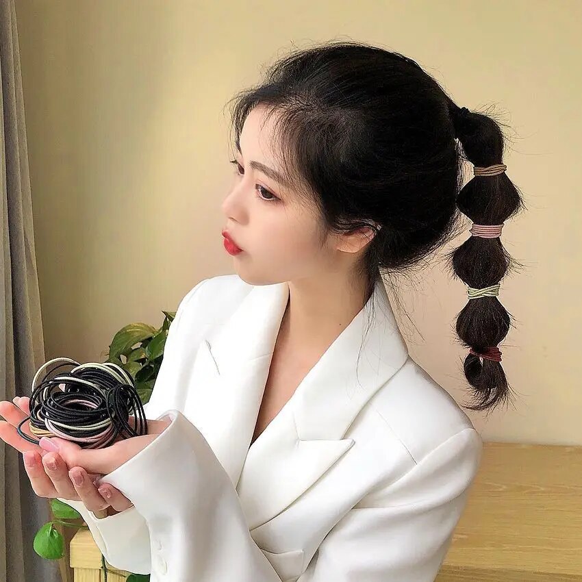 100PCS/Set Hair Ties Elastic R - Tech Accessories For Men 评论和价格