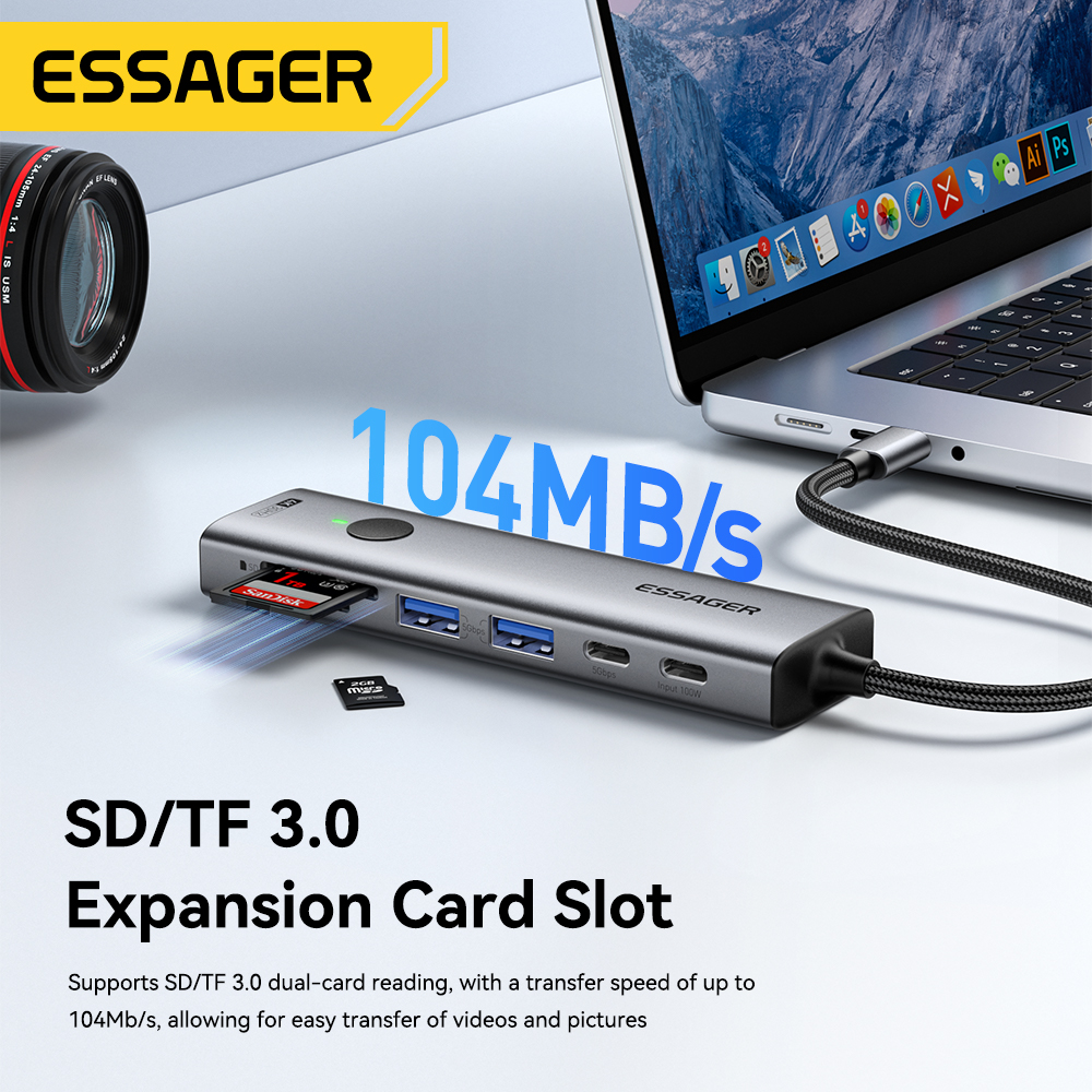 Essager USB C HUB 4K 7-in-1 Ty - Usb Hub 7 Port 评论和价格