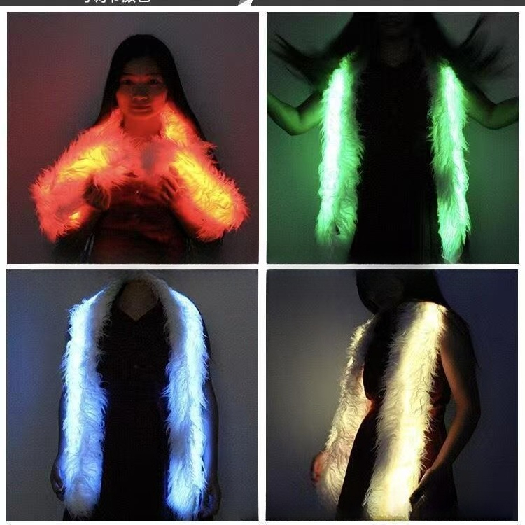 Glow The Dark LED Scarf Fluffy - Tech Accessories For Christmas 评论和价格